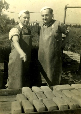  1948 at Strauss Nahariya with Mr. Reichental 