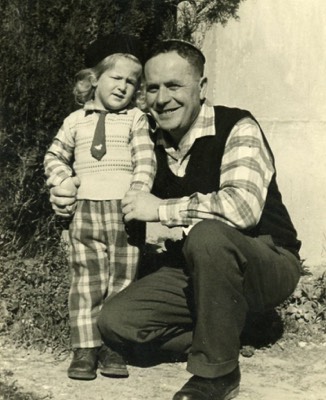  1958 Uncle R' Moshe Veig with his son Mendi 