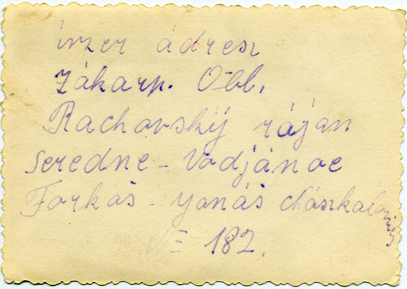  Description of grave location in Ungvar, Hungary 